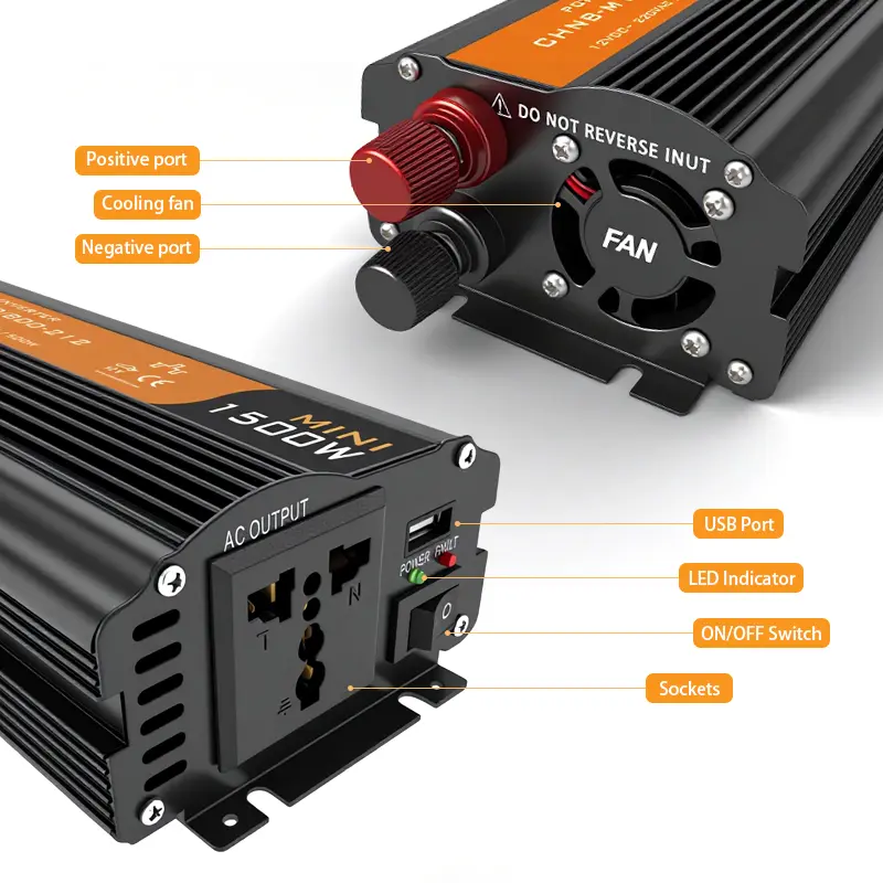 1500W Single Phase Low Frequency Modified Sine Wave DC To AC Car Power Inverter 12V 24V To 110V 220V OEM Converter best
