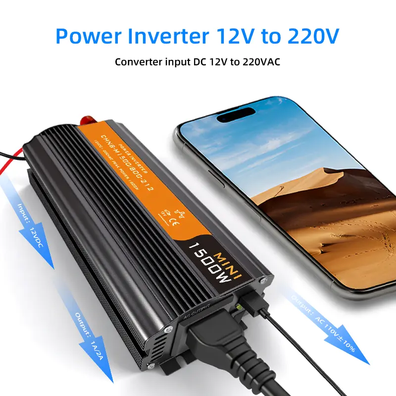1500W Single Phase Low Frequency Modified Sine Wave DC To AC Car Power Inverter 12V 24V To 110V 220V OEM Converter suppliers